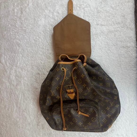 Louis Vuitton Monogram Montsouris GM Leather Drawstring Backpack Academic - Picture 6 of 16